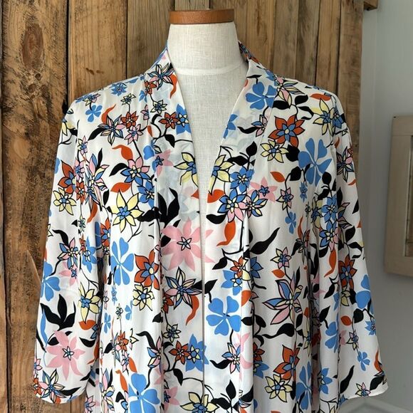 Modcloth Floral Printed Open Front Inviting Opportunity Longline Kimono Cardigan - Picture 7 of 12